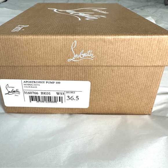 NWT Christian Louboutin Apostrophy Black Leather Pointed Red-Sole Pumps - Picture 16 of 16